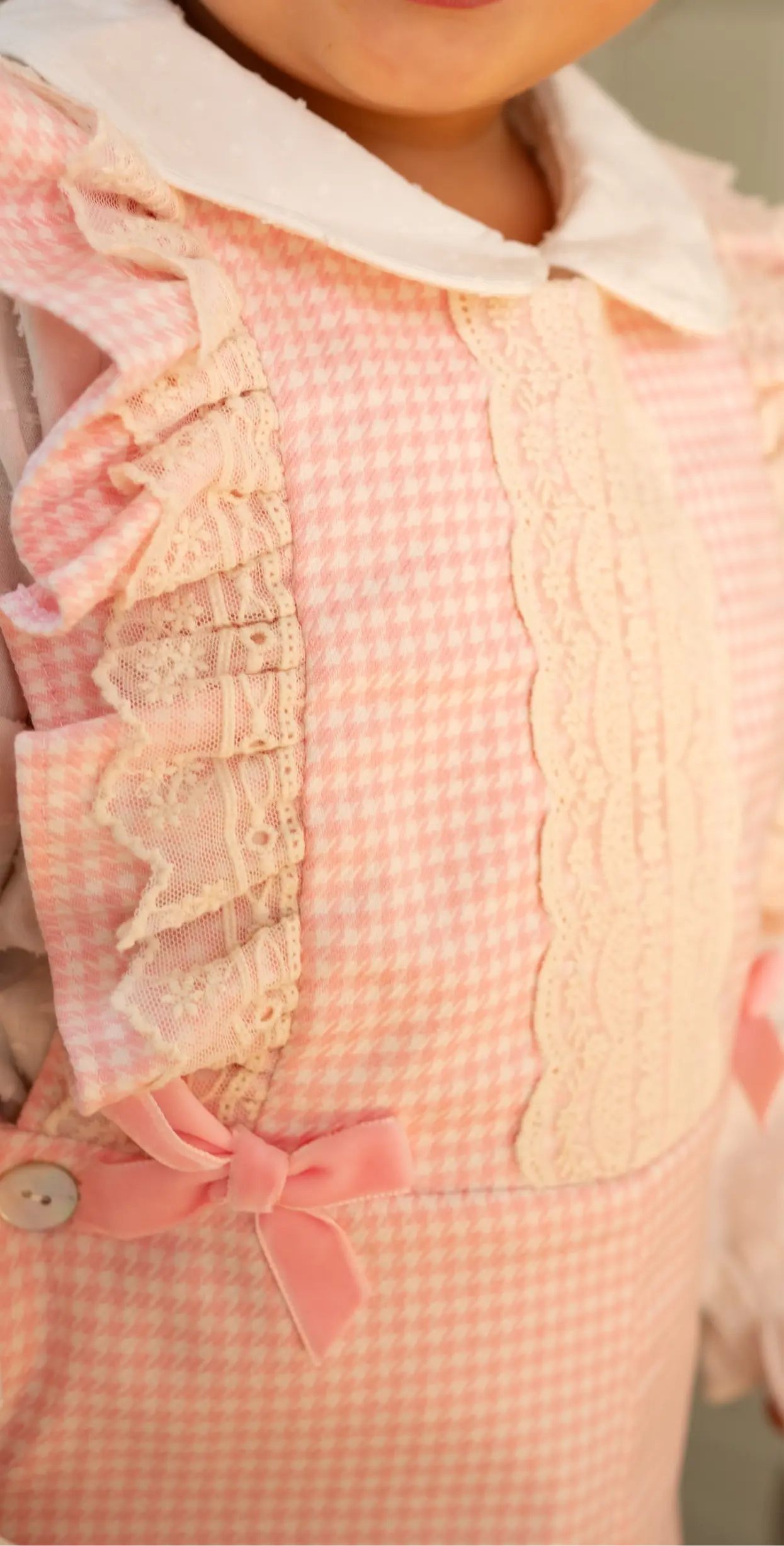 AW25 Babine Pink Gingham Pinafore Set Babine