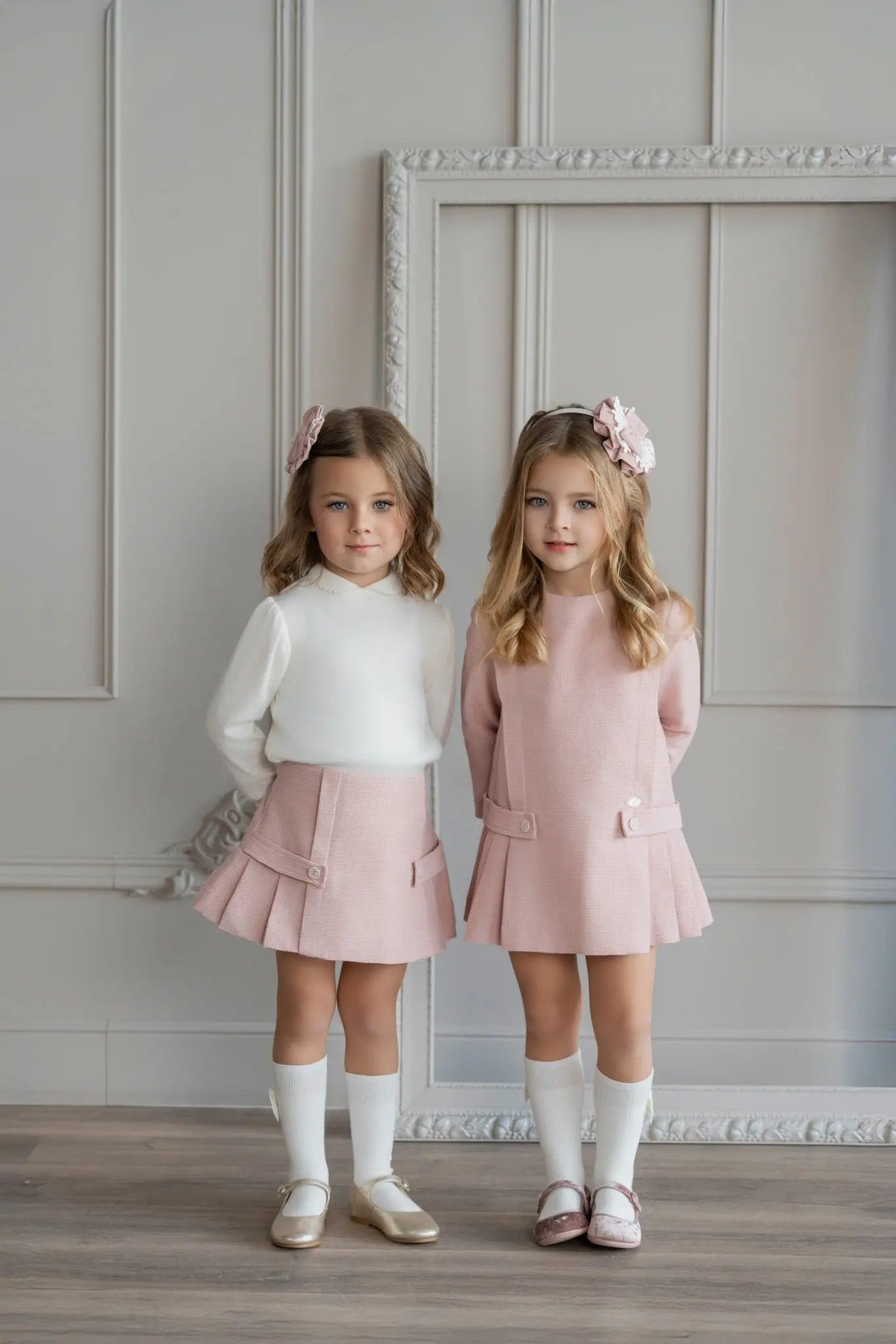 AW25 Miranda Girls Cream & Pink Skirt Set Miranda