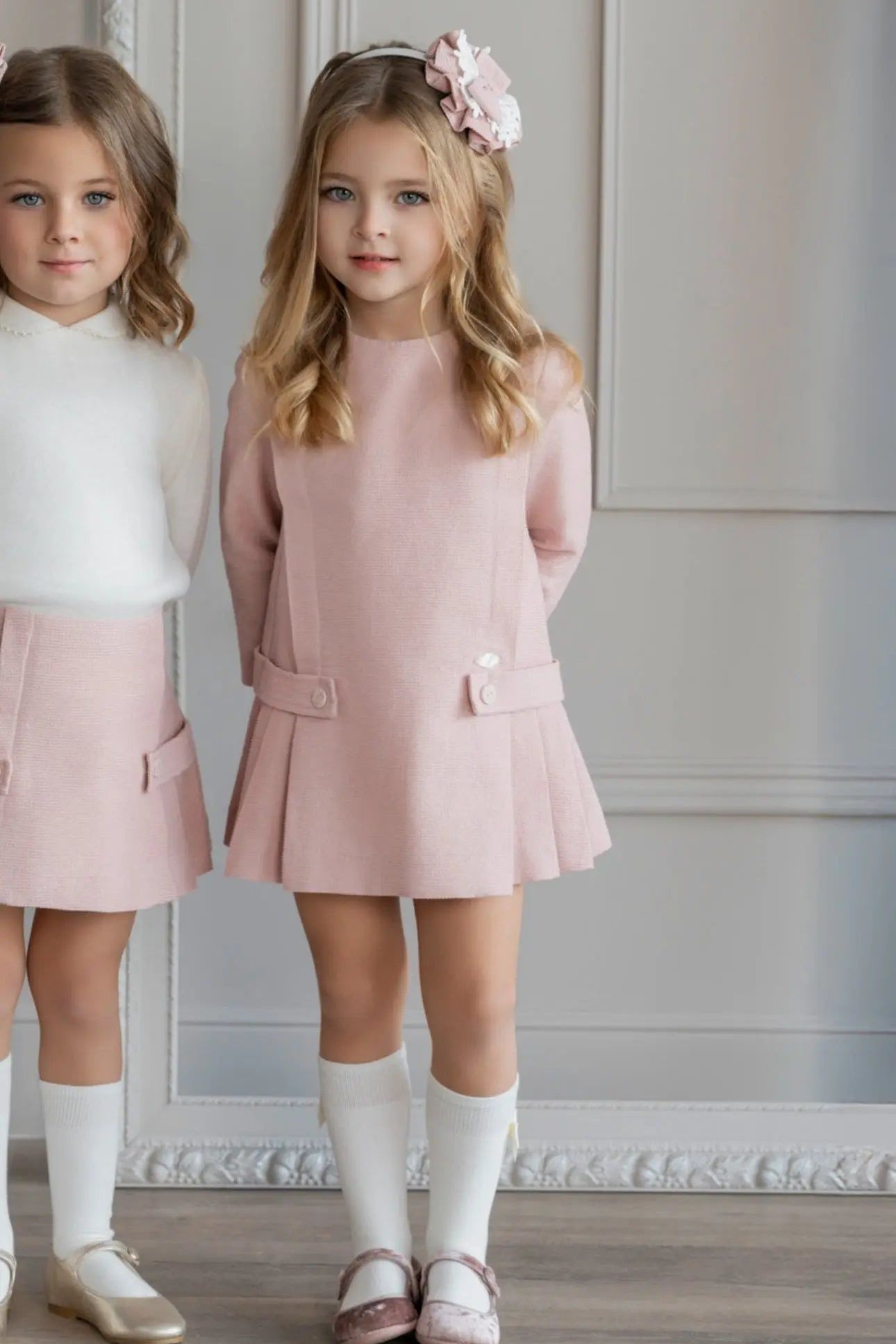 AW25 Miranda Girls Pink & Cream Dress Miranda