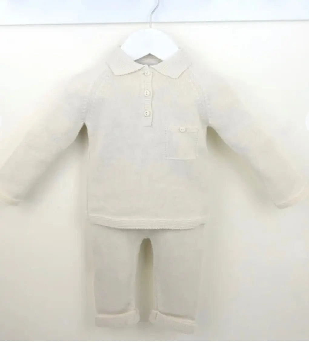 AW25 Pex Baby Beige Boys Knitted Tracksuit Pex Baby