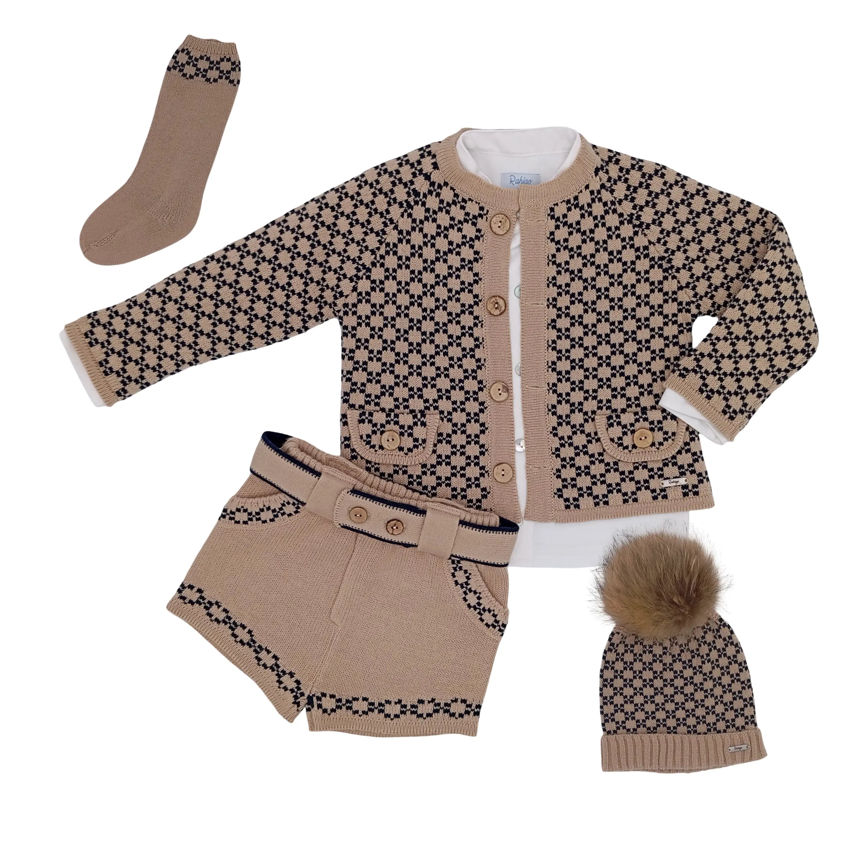 AW25 Rahigo Camel & Navy Boys 5p Set Rahigo Moda Infantil