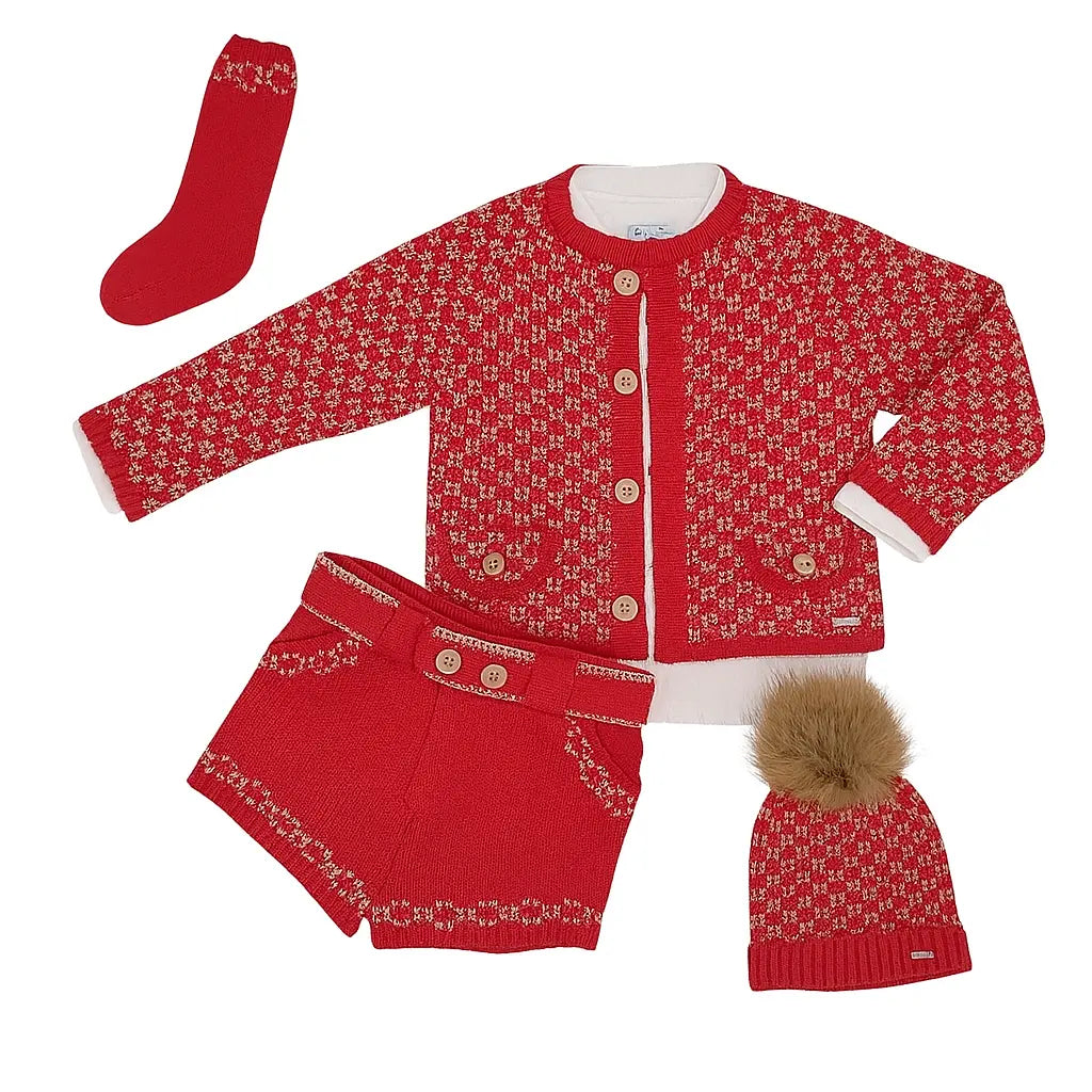 AW25 Rahigo Red & Camel Boys 5p Set Rahigo Moda Infantil