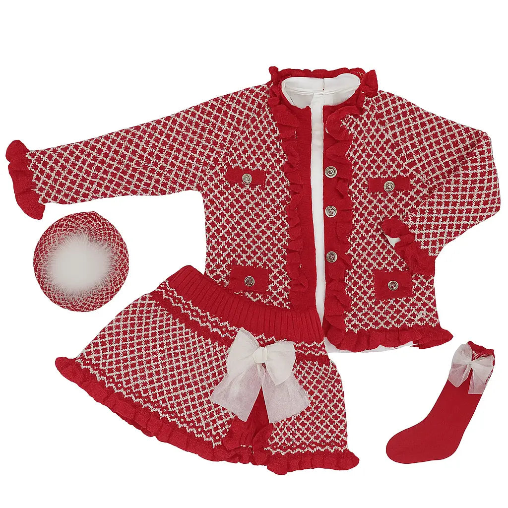 AW25 Rahigo Red Set, Socks & Beret Hat Rahigo Moda Infantil