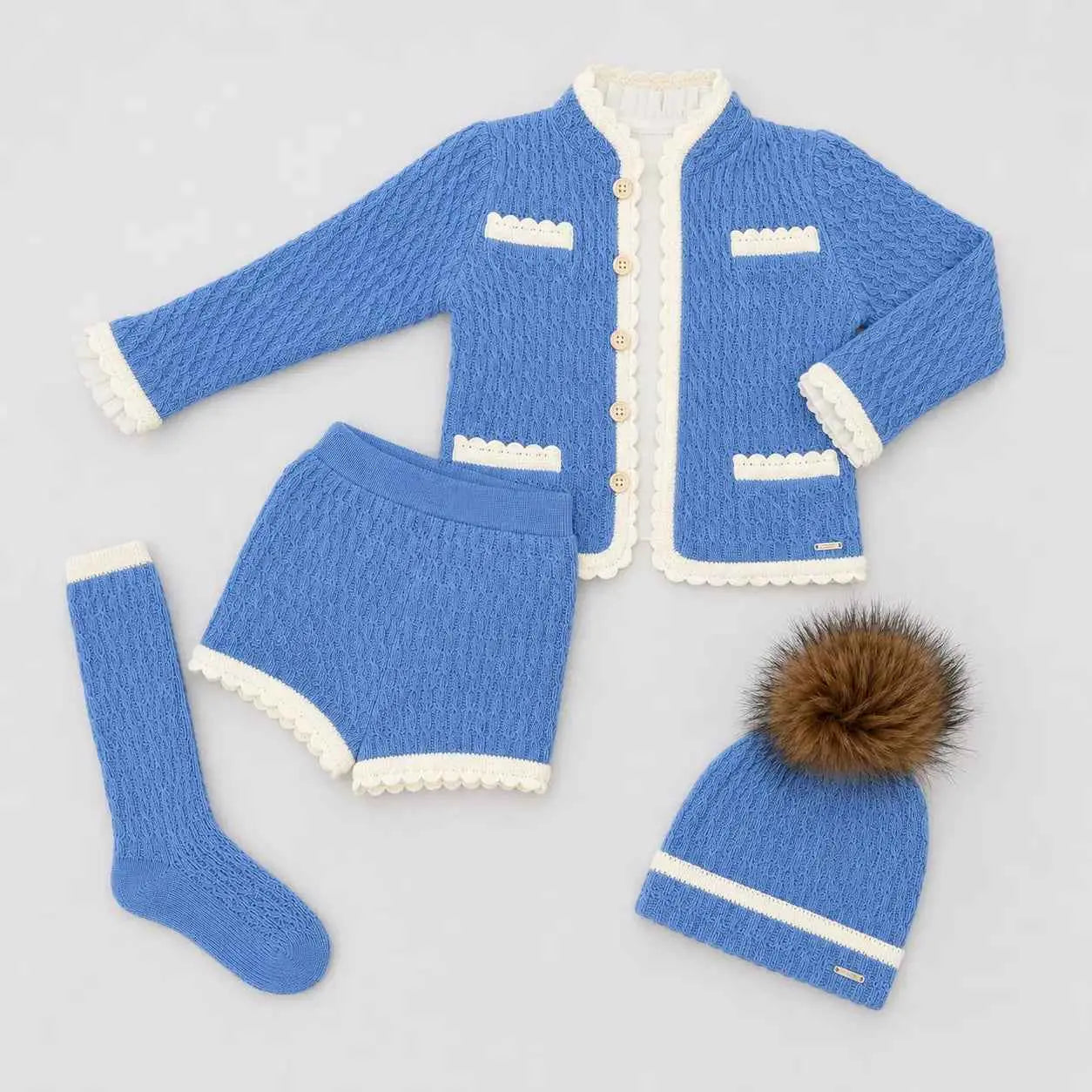 AW26 Rahigo Baby Boys Powder Blue Knitted Short 5P Set