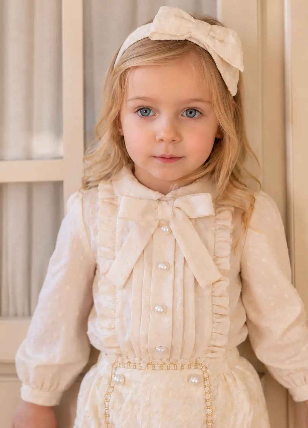 AW26 Rochy Girls Ivory Bow Headband