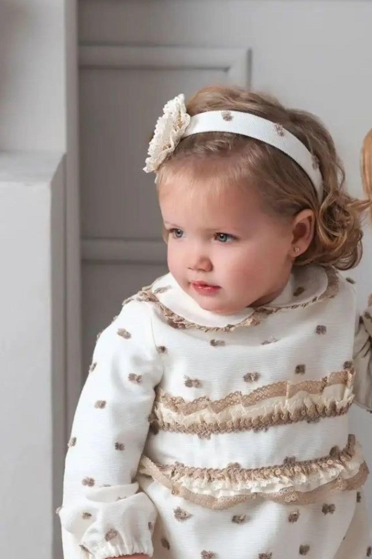 AW25 Rochy Girls Cream & Camel Spot Headband Rochy