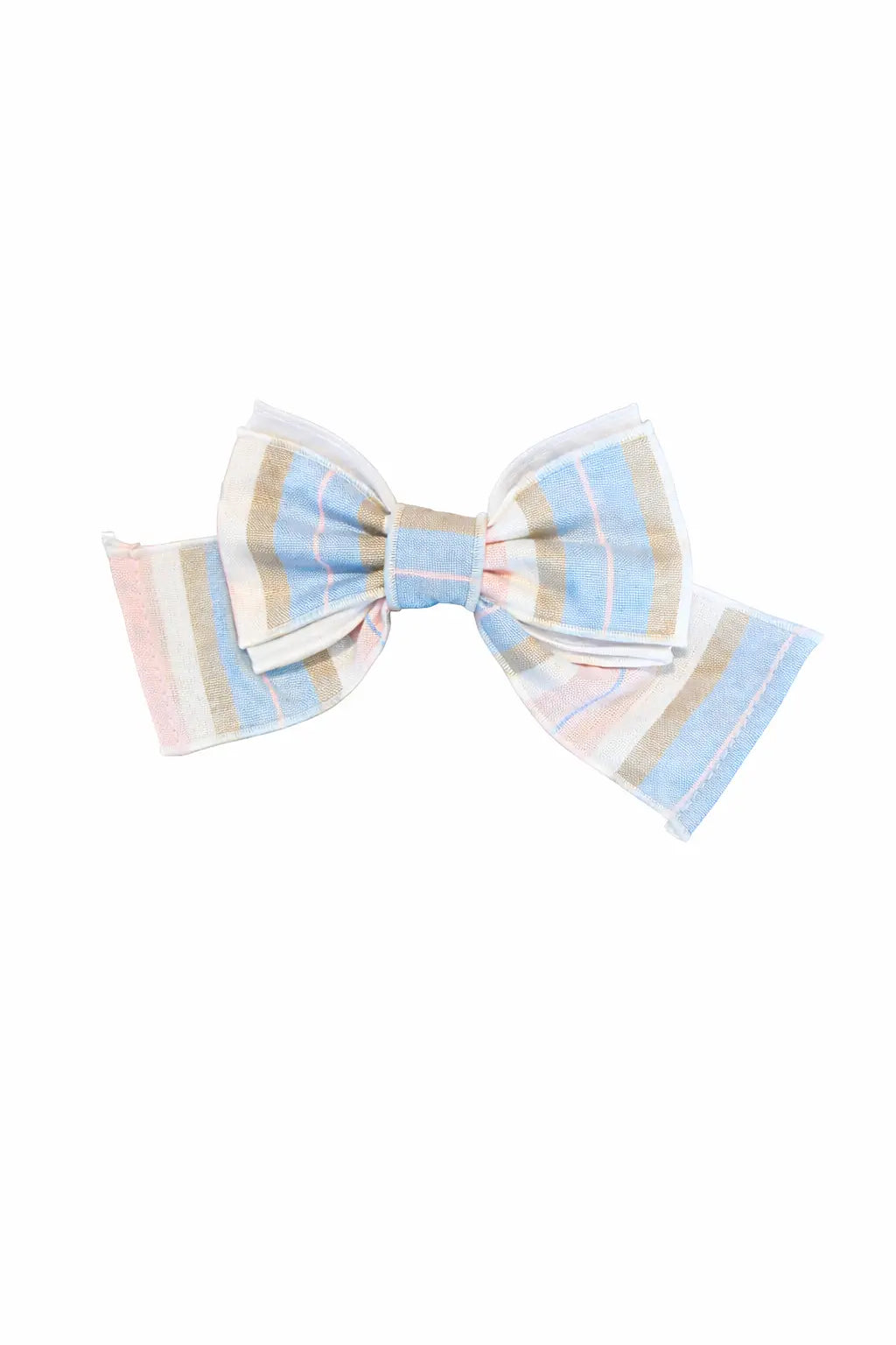 SS26 Babine Pink & Blue Stripe Hair Bow Babine