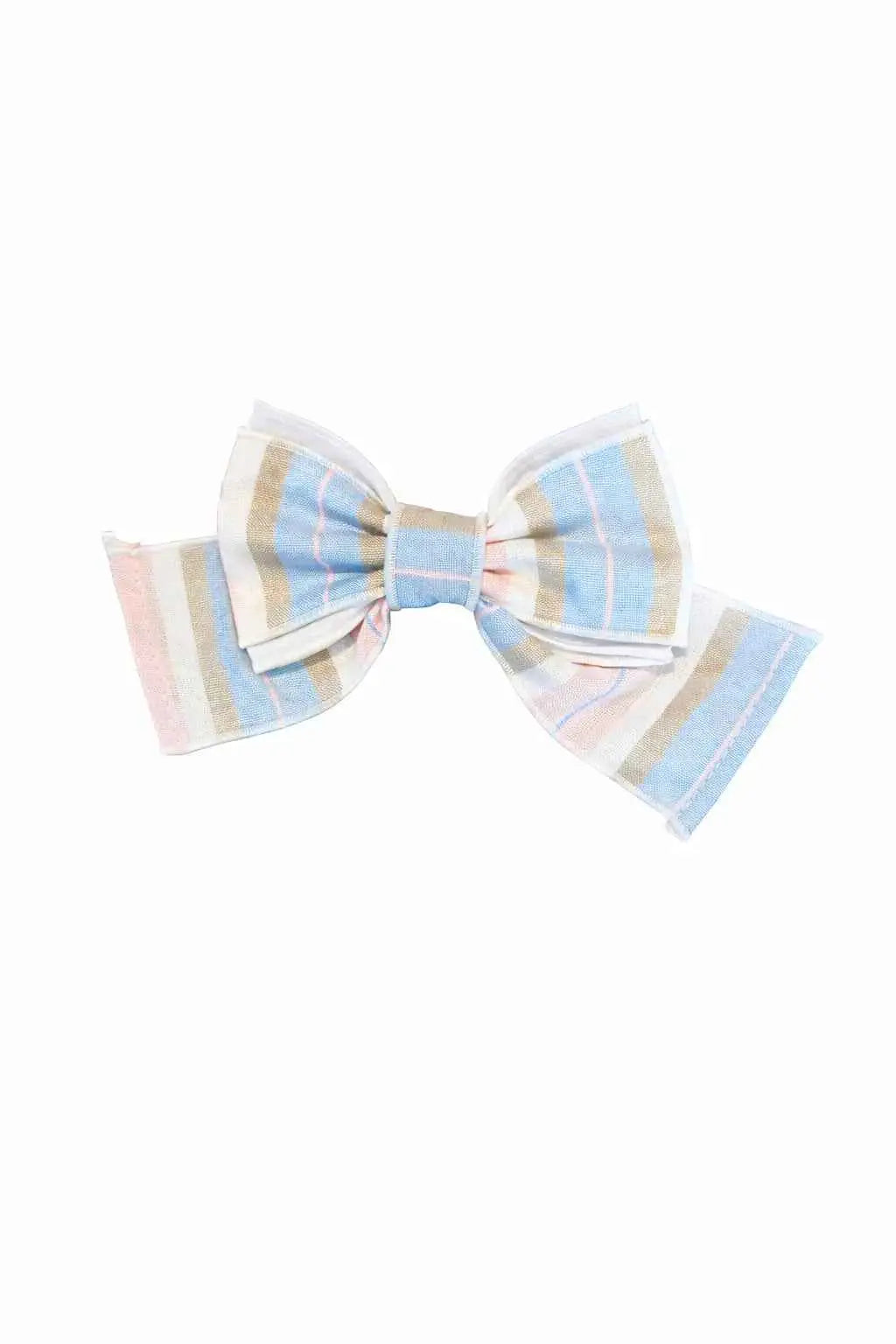 SS26 Babine Pink & Blue Stripe Hair Bow