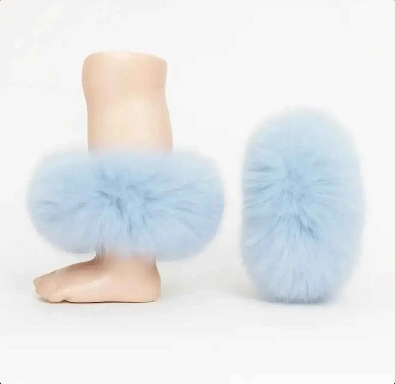 Baby Blue Fur Wrist / Ankle Cuffs