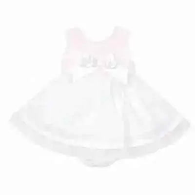 Baby Girls Smock White & Pink Summer Dress