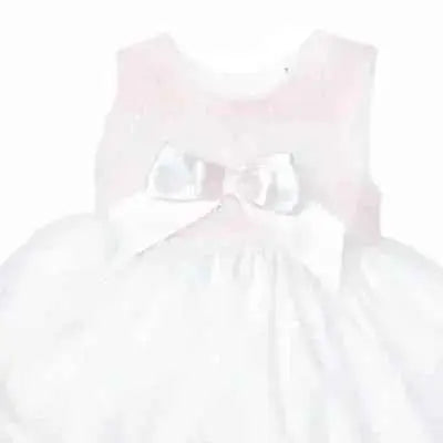 Baby Girls Smock White & Pink Summer Dress