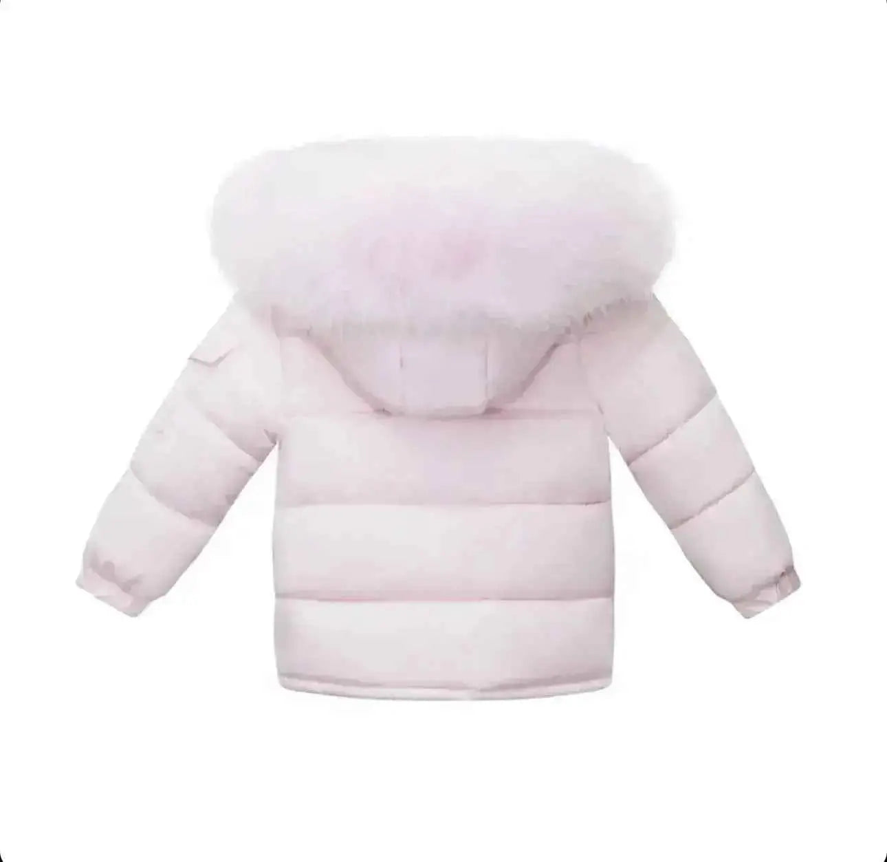 Baby Pink Fur Hood Girls Coat Upto 12 Years - In Stock