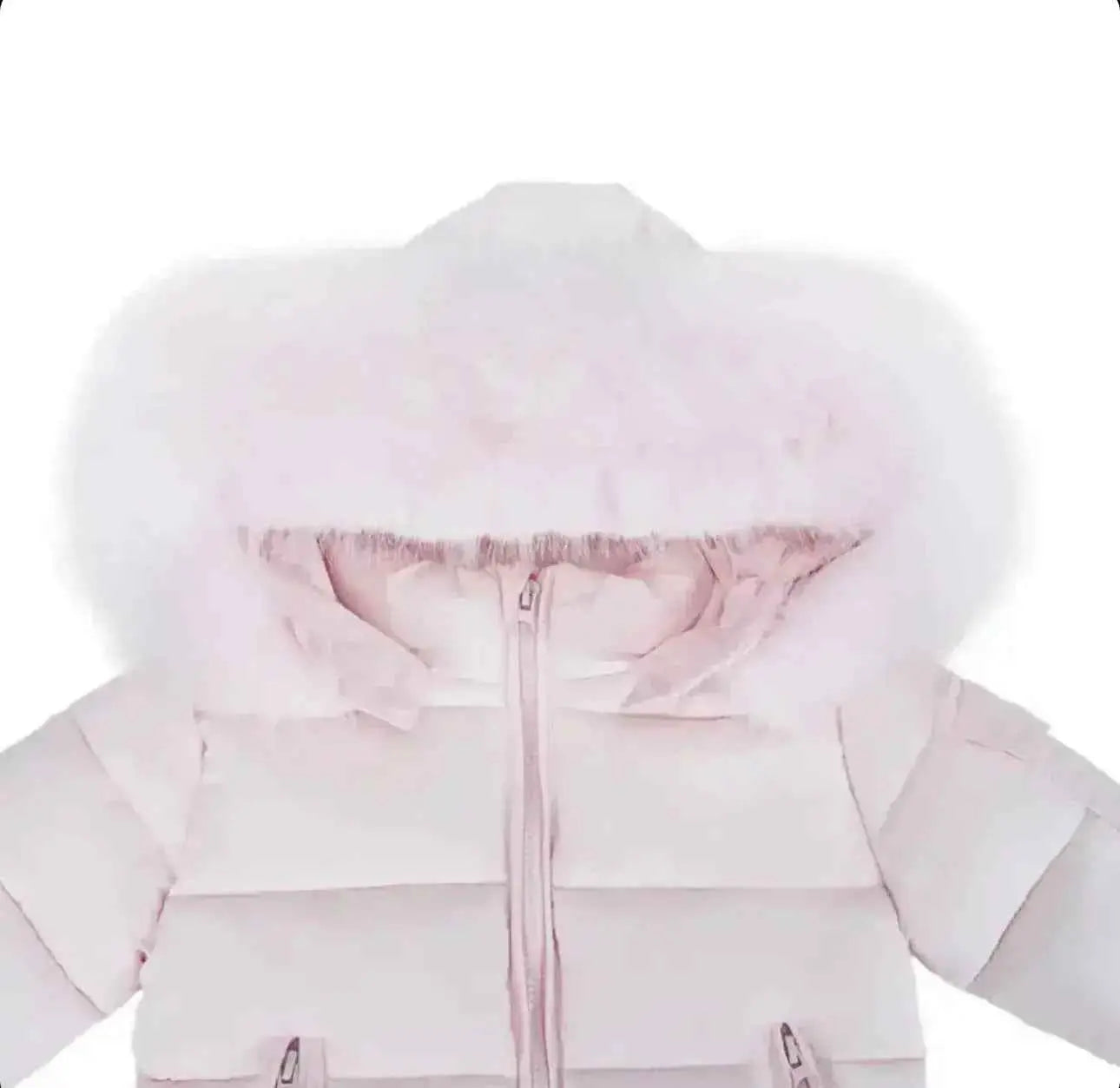 Baby Pink Fur Hood Girls Coat Upto 12 Years - In Stock