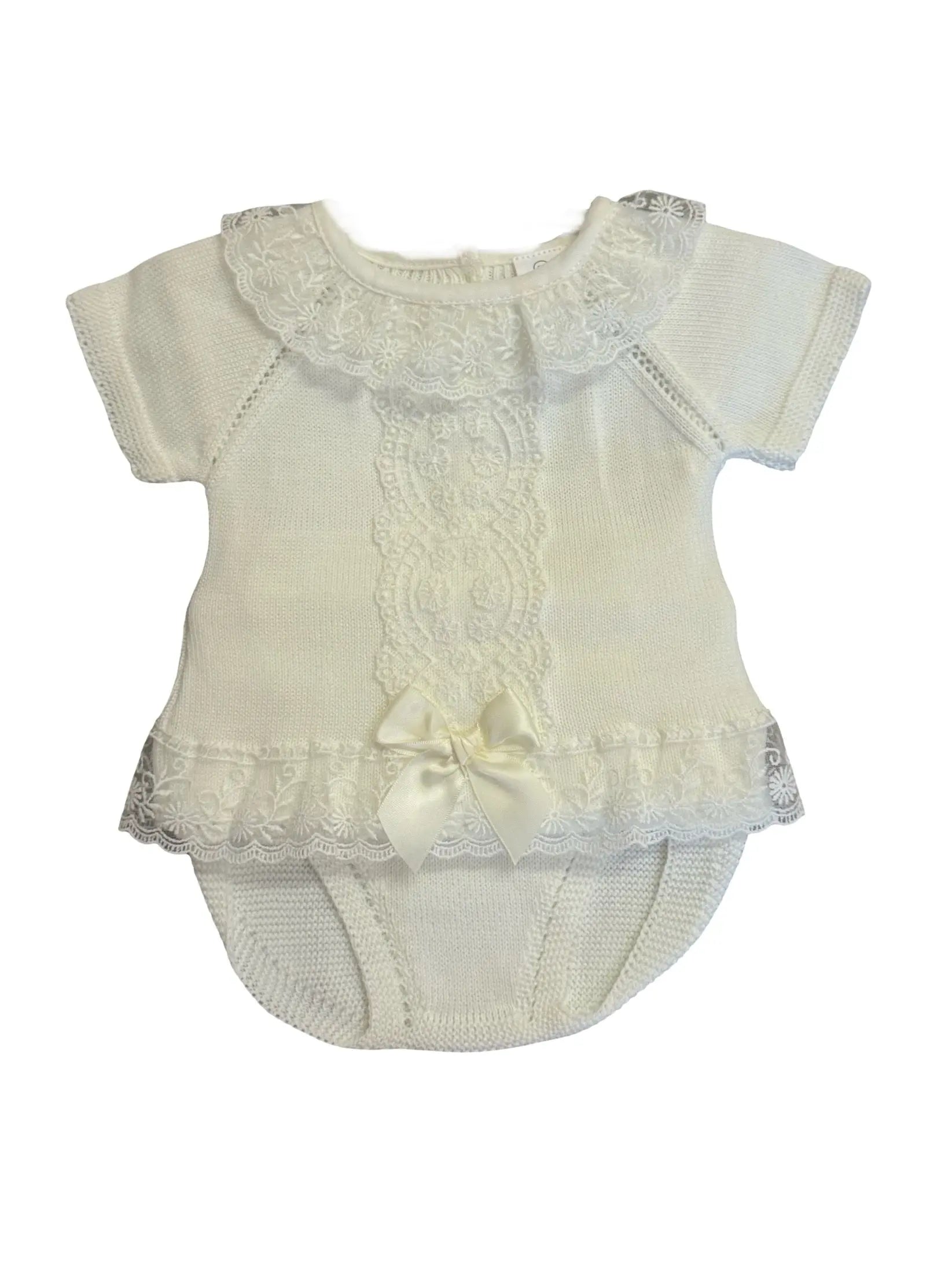 Baby Girls Cream Lace Jam Pant Set Dainty Delilah
