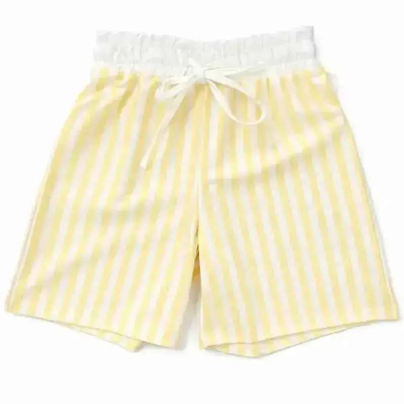 Boys Summer Lemon Stripe Swimming Shorts
