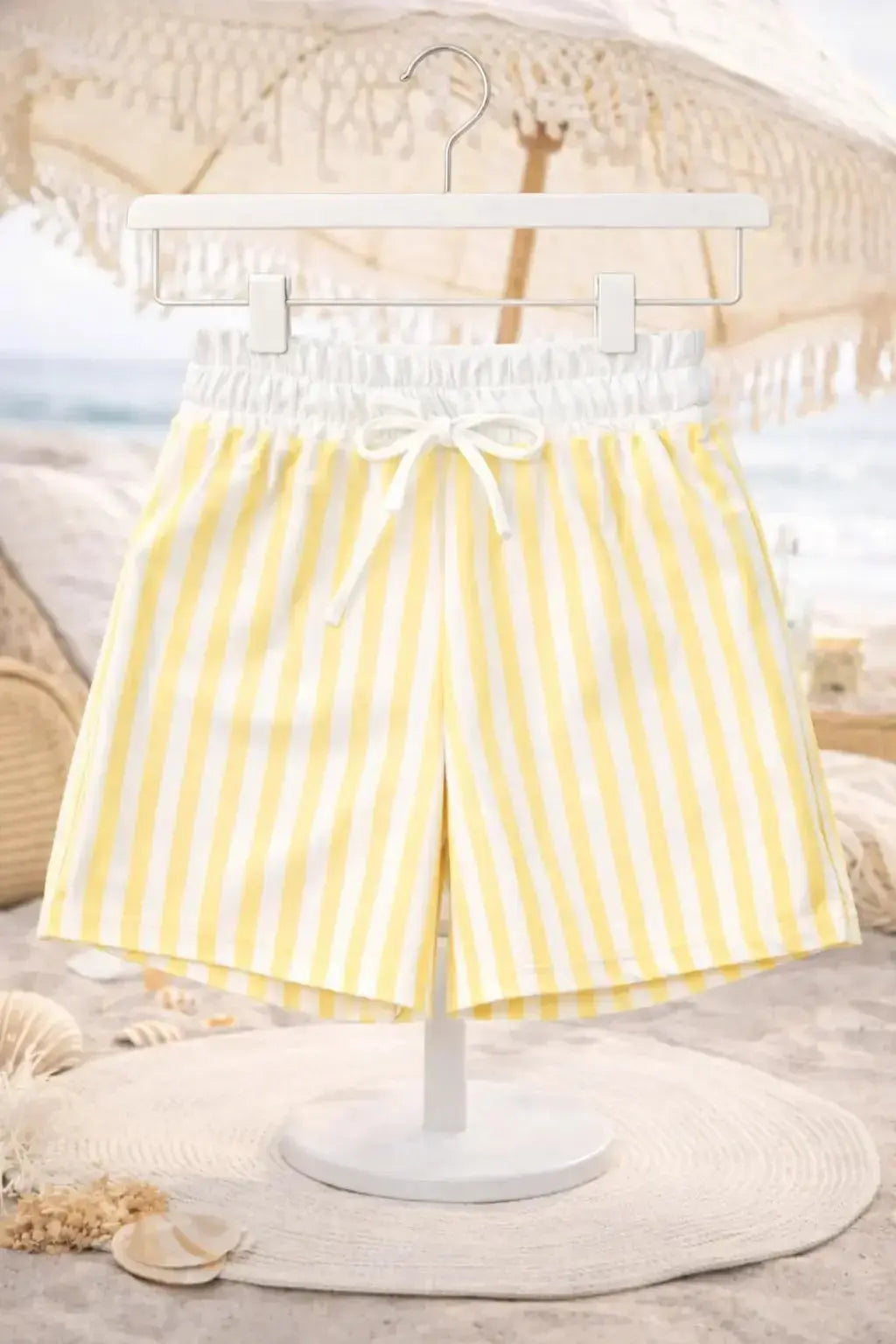 Boys Summer Lemon Stripe Swimming Shorts Dainty Delilah