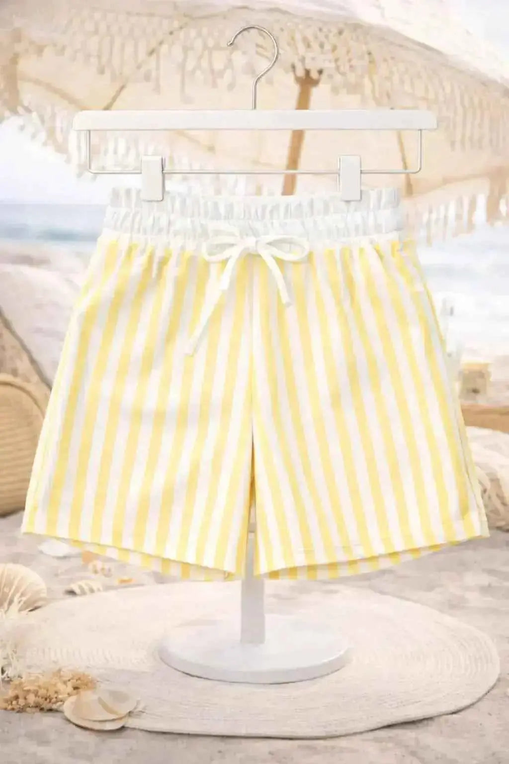 Boys Summer Lemon Stripe Swimming Shorts