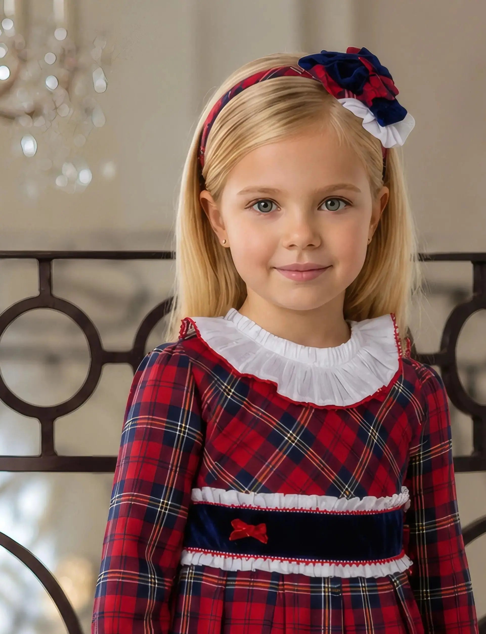 AW26 Miranda Girls Tartan Drop Waist Dress Miranda
