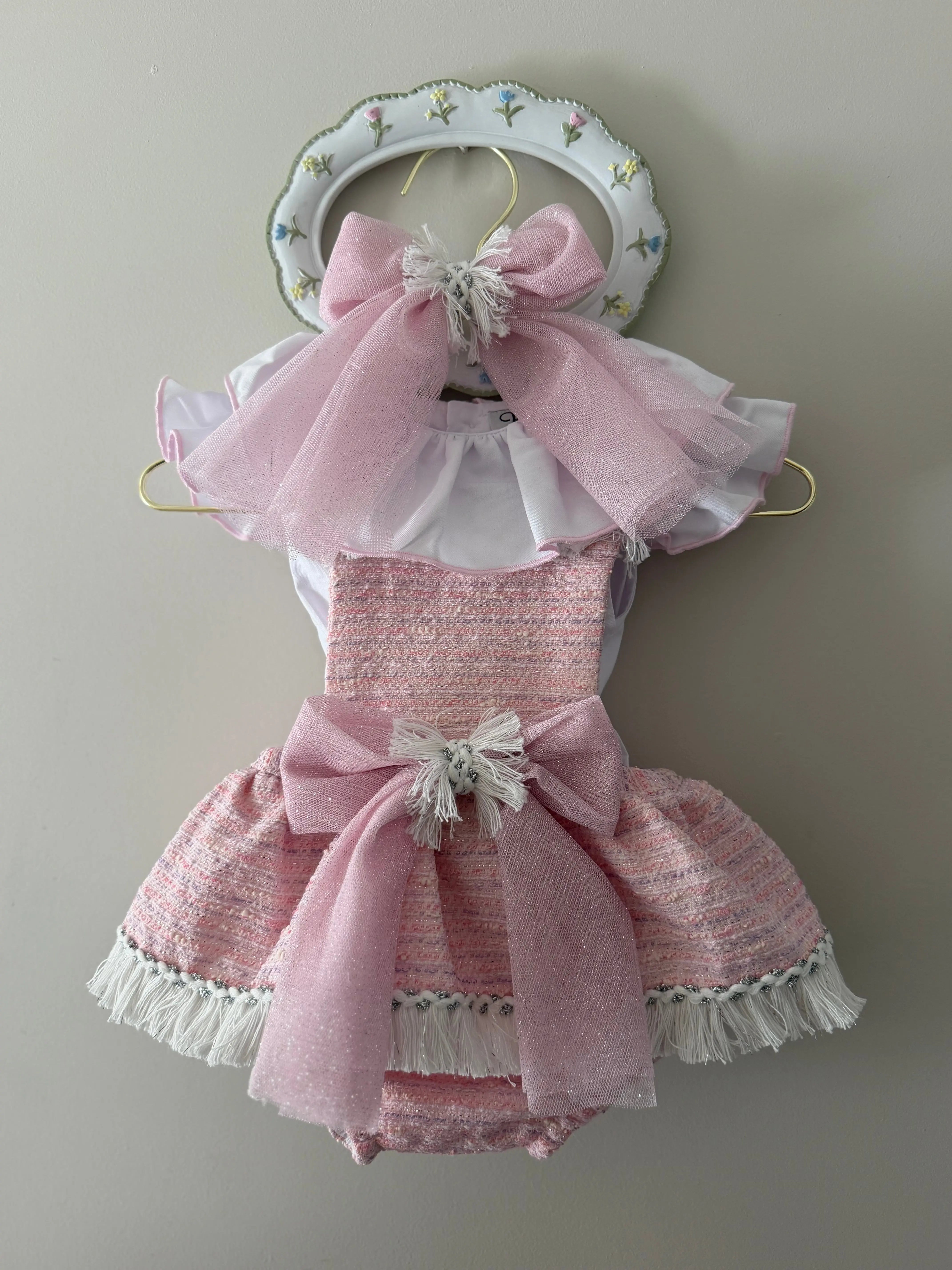 SS26 Naxos Baby Girls Pink / Lilac Shirt & H Bar Romper Naxos