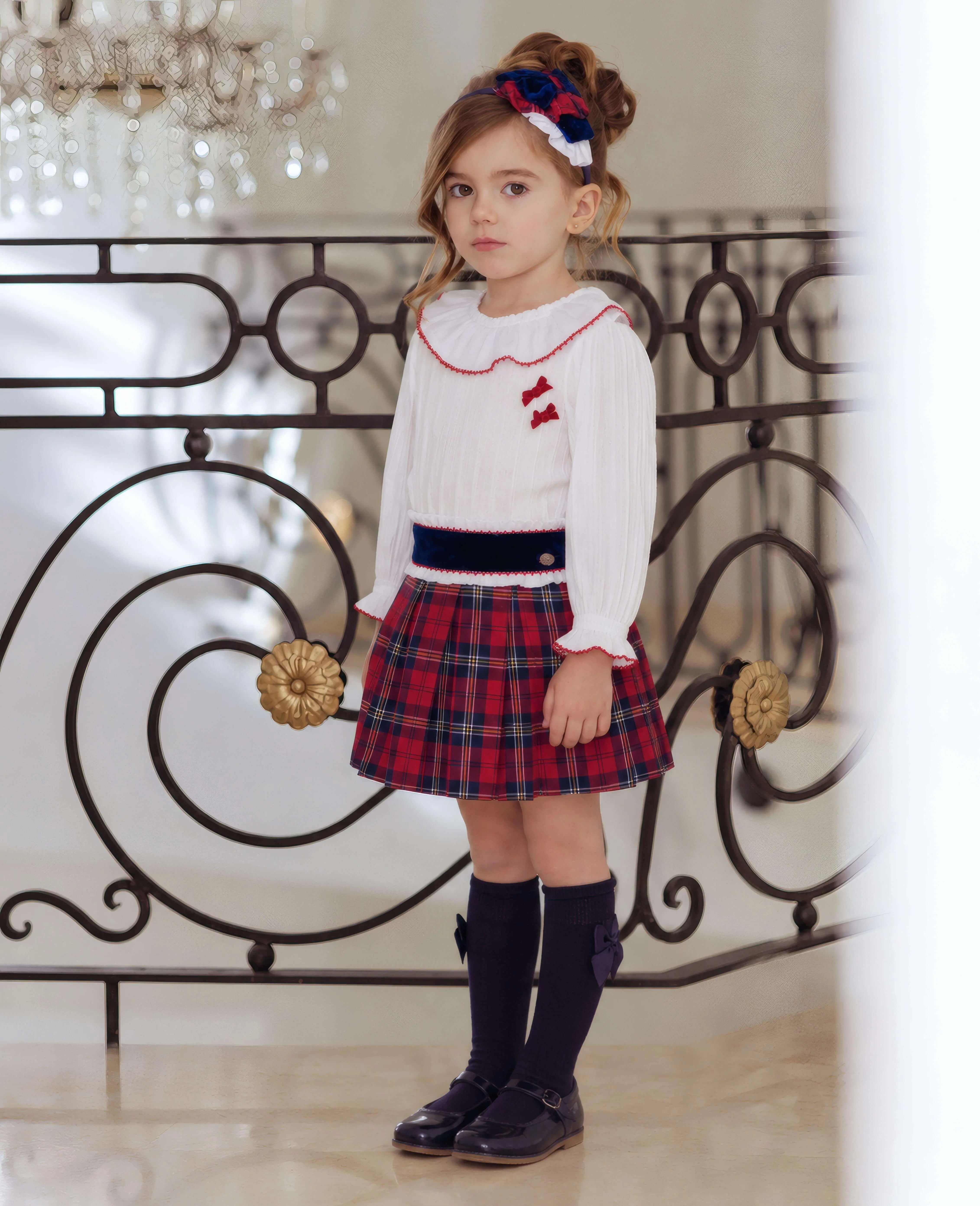 AW26 Miranda Girls Tartan Shirt & Skirt Set Miranda