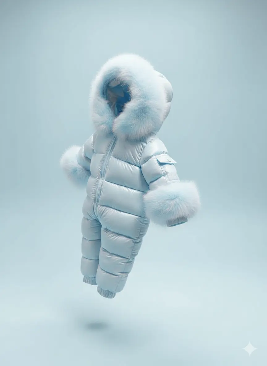 Baby Blue Detachable Fur Snowsuit Dainty Delilah