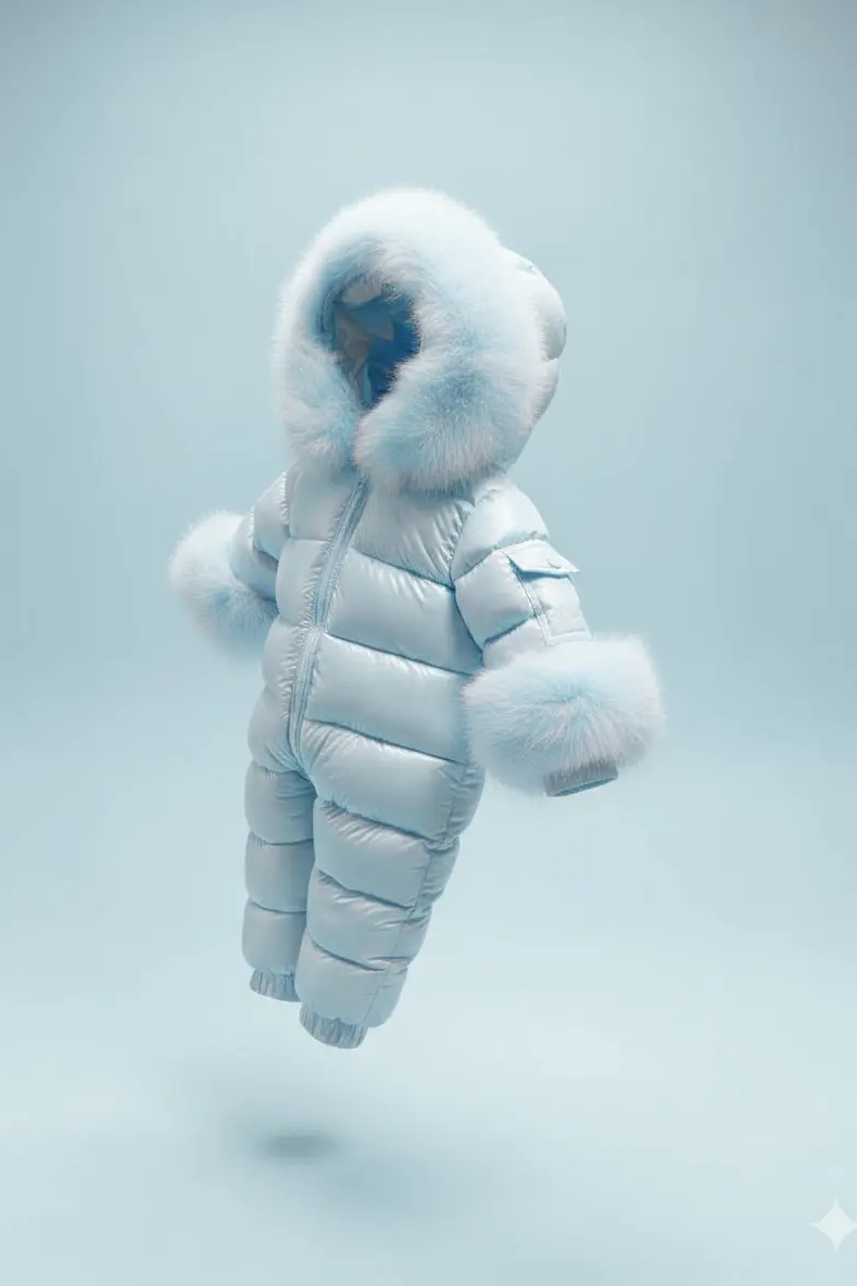 Baby Blue Detachable Fur Snowsuit Dainty Delilah