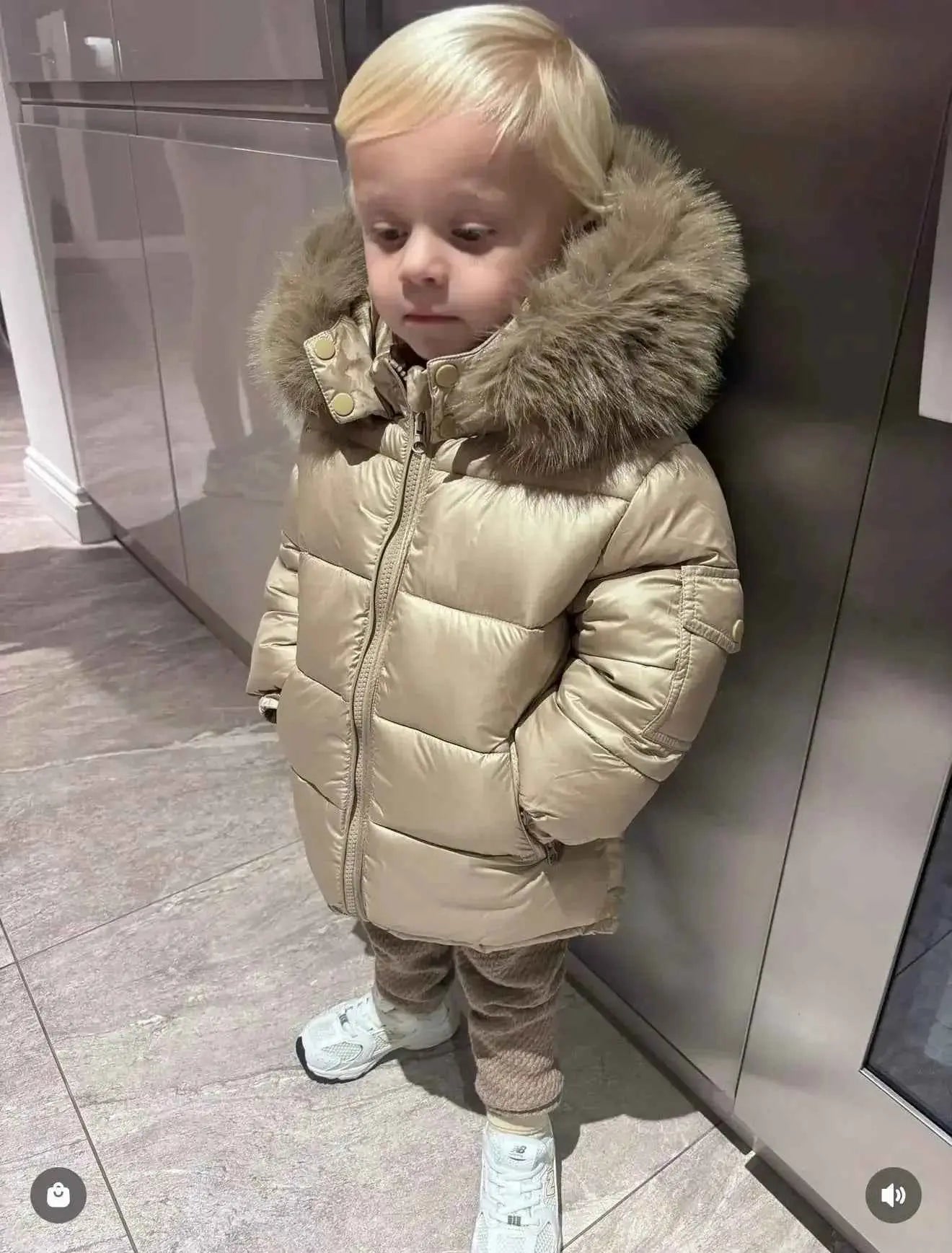 Camel Fur Hood Unisex Coat Upto 12 Years - In Stock