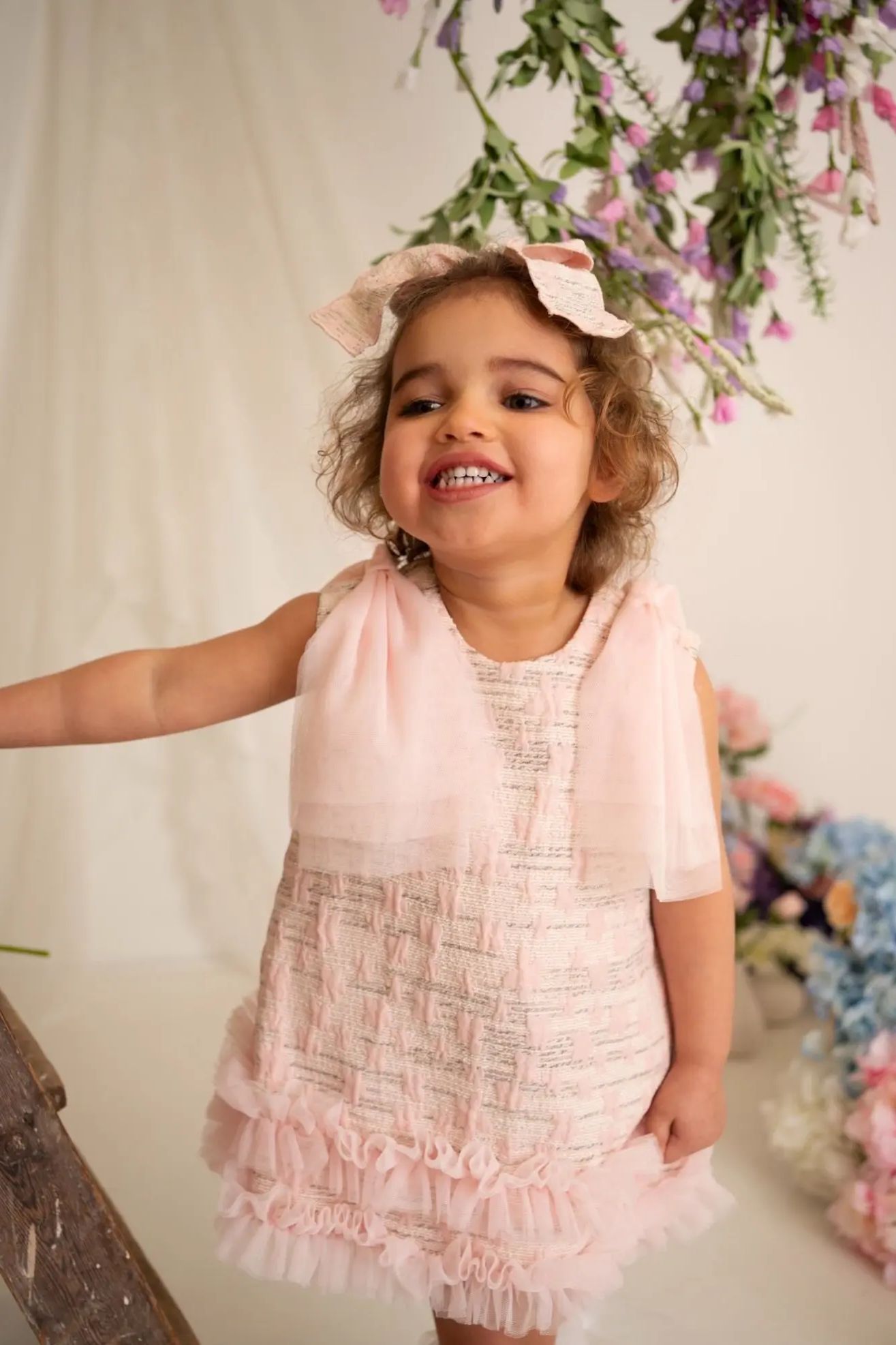 SS26 Naxos Baby Girls Pink Tulle Dress & Knickers Naxos