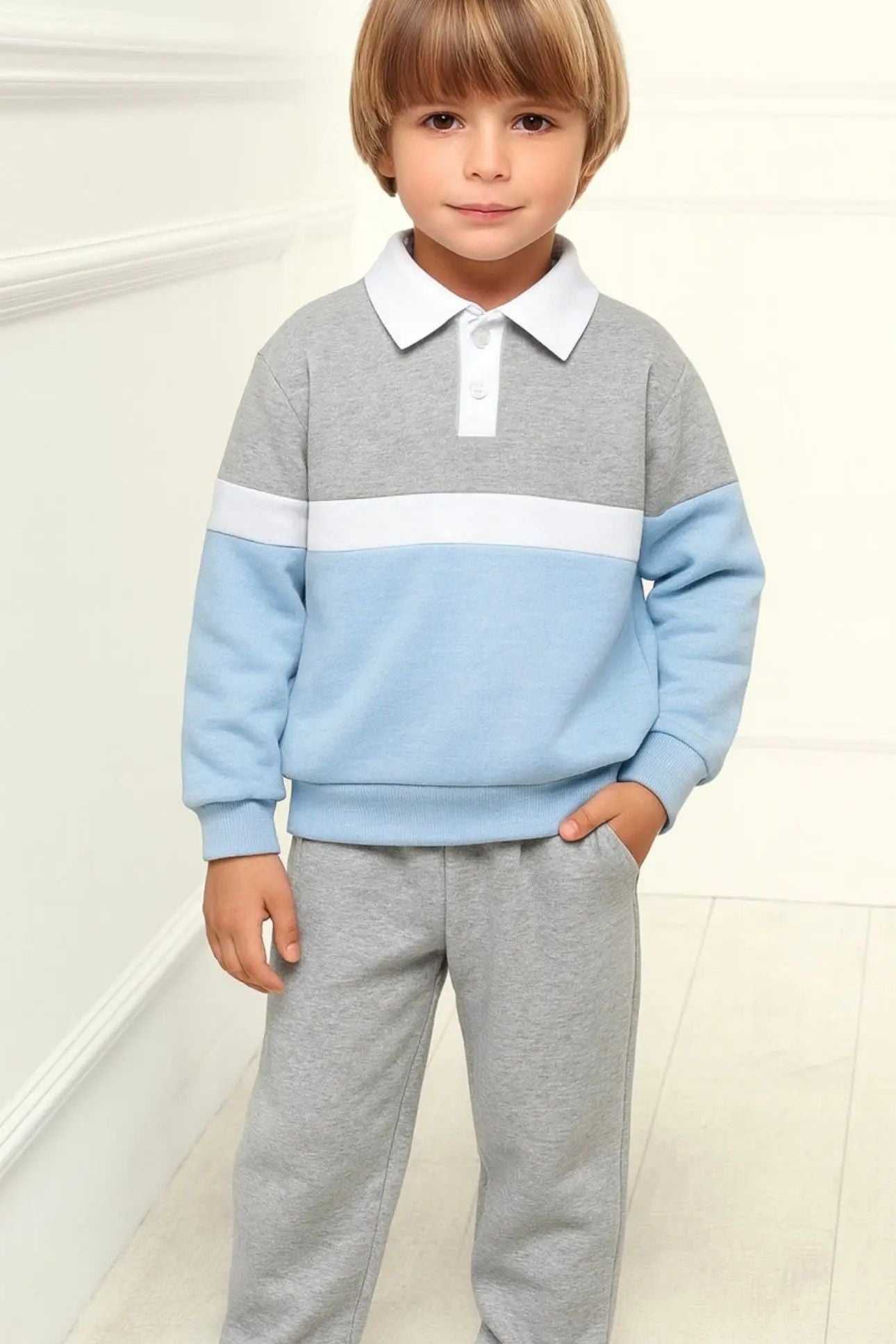 AW25 Dainty Delilah Blue & Grey Boys Tracksuit Dainty Delilah