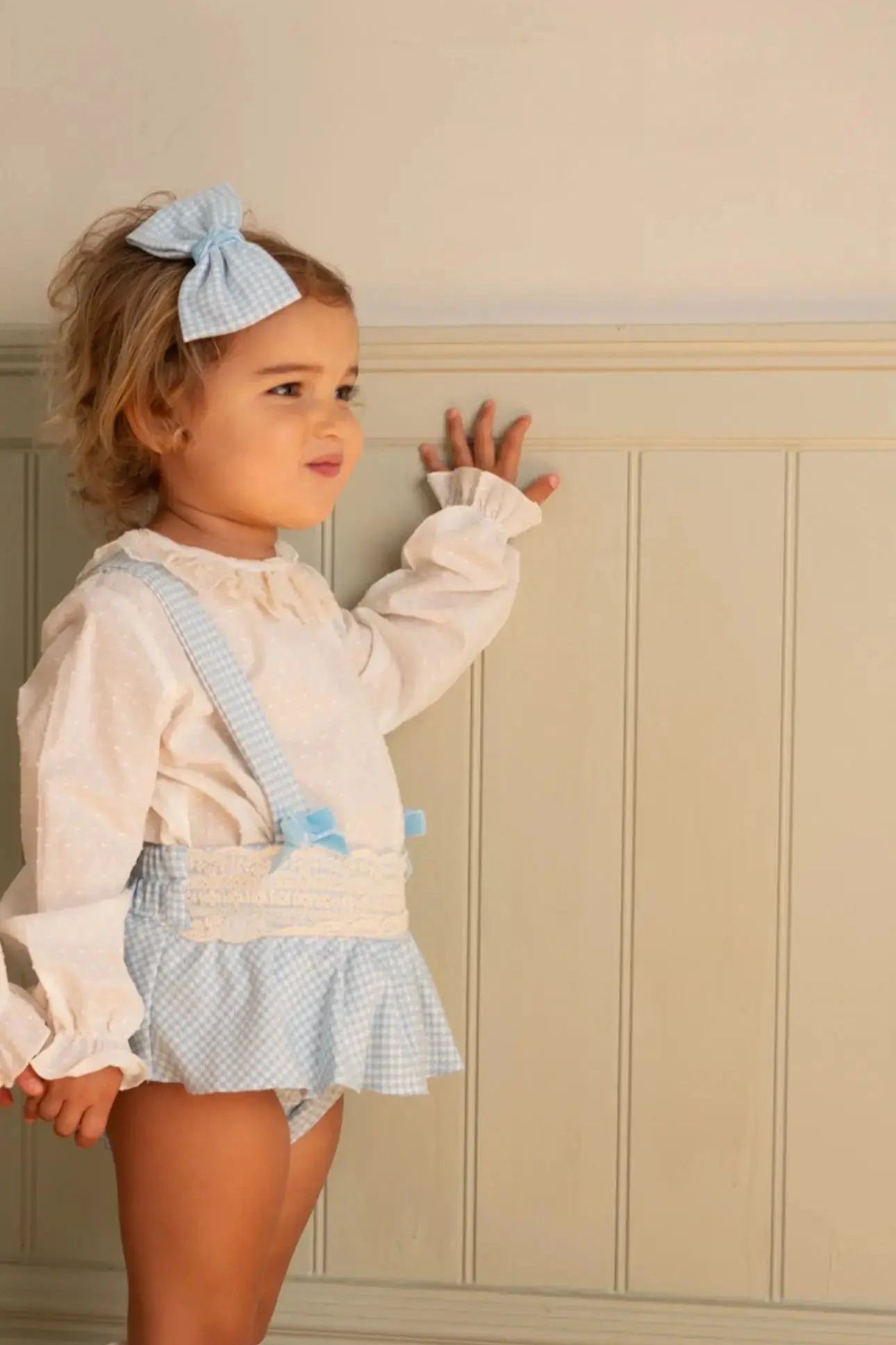 AW25 Babine Blue Gingham Hair Bow Babine