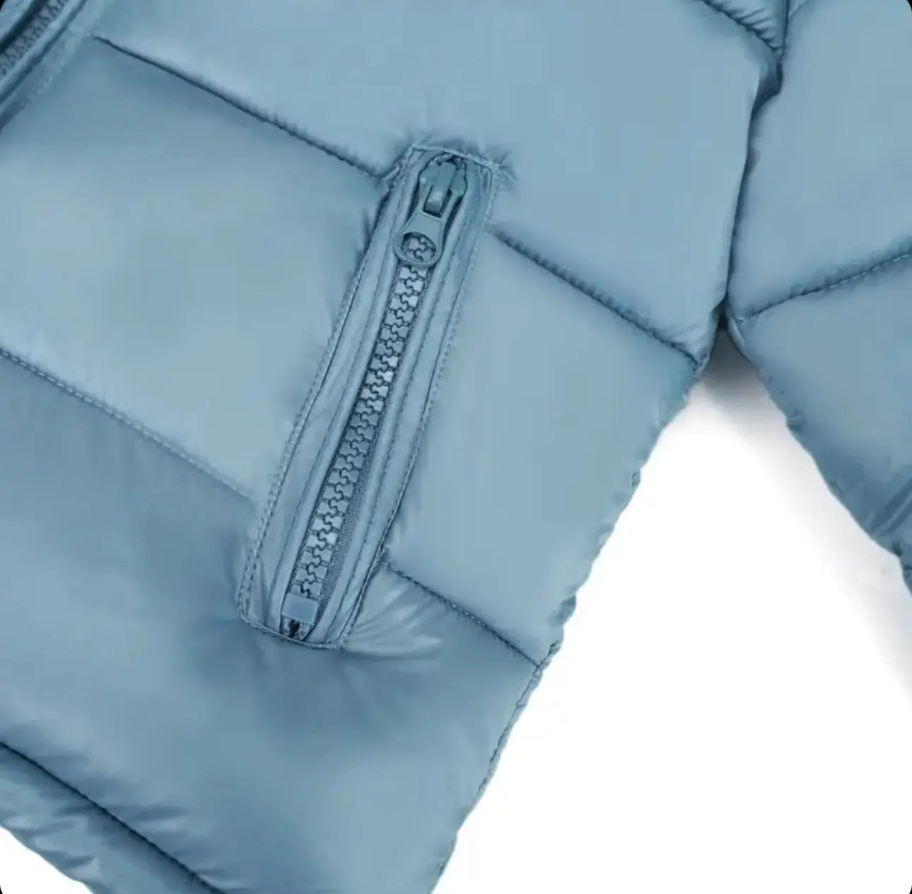 Petrol Blue Fur Hood Unisex Coat Dainty Delilah
