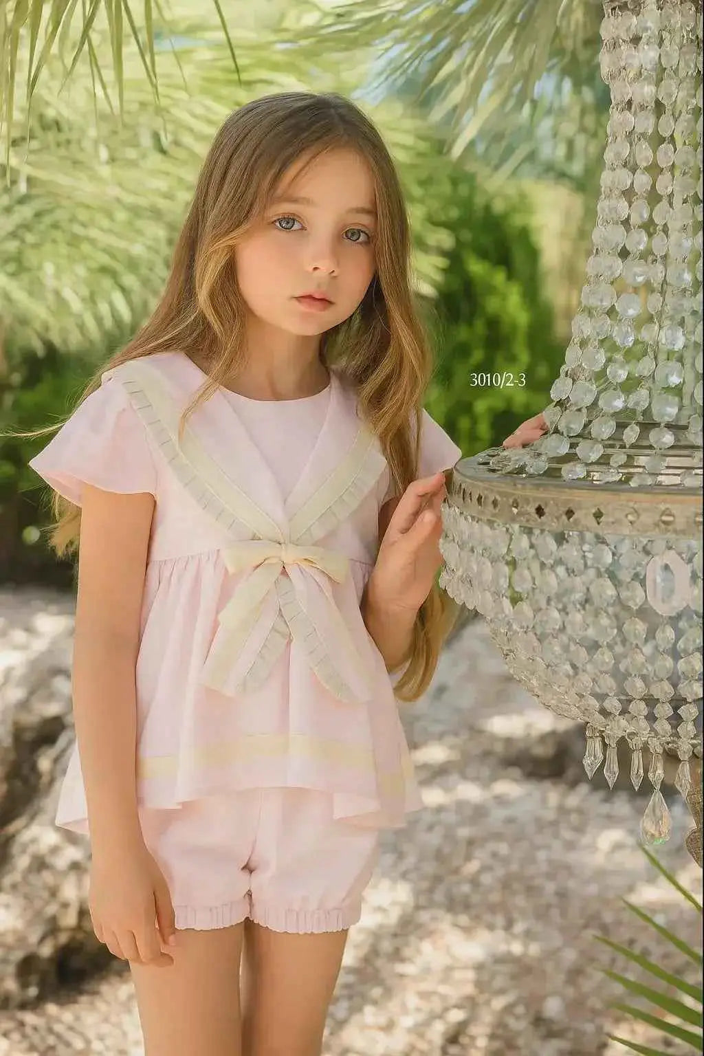 Exclusive Girls Pink & Camel Sailor Short Set