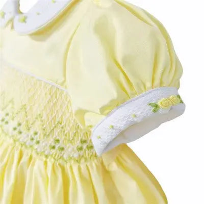 SS26 Baby Girls Lemon Easter Smock Dress Dainty Delilah
