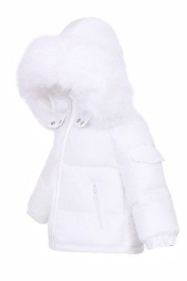 Unisex White Fur Hood Coat Dainty Delilah