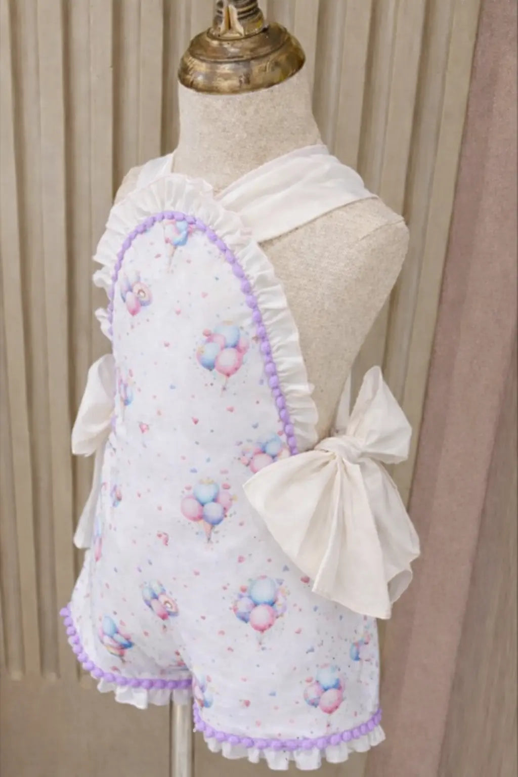 Babine Girls Lilac Balloon Frilly Playsuit Babine