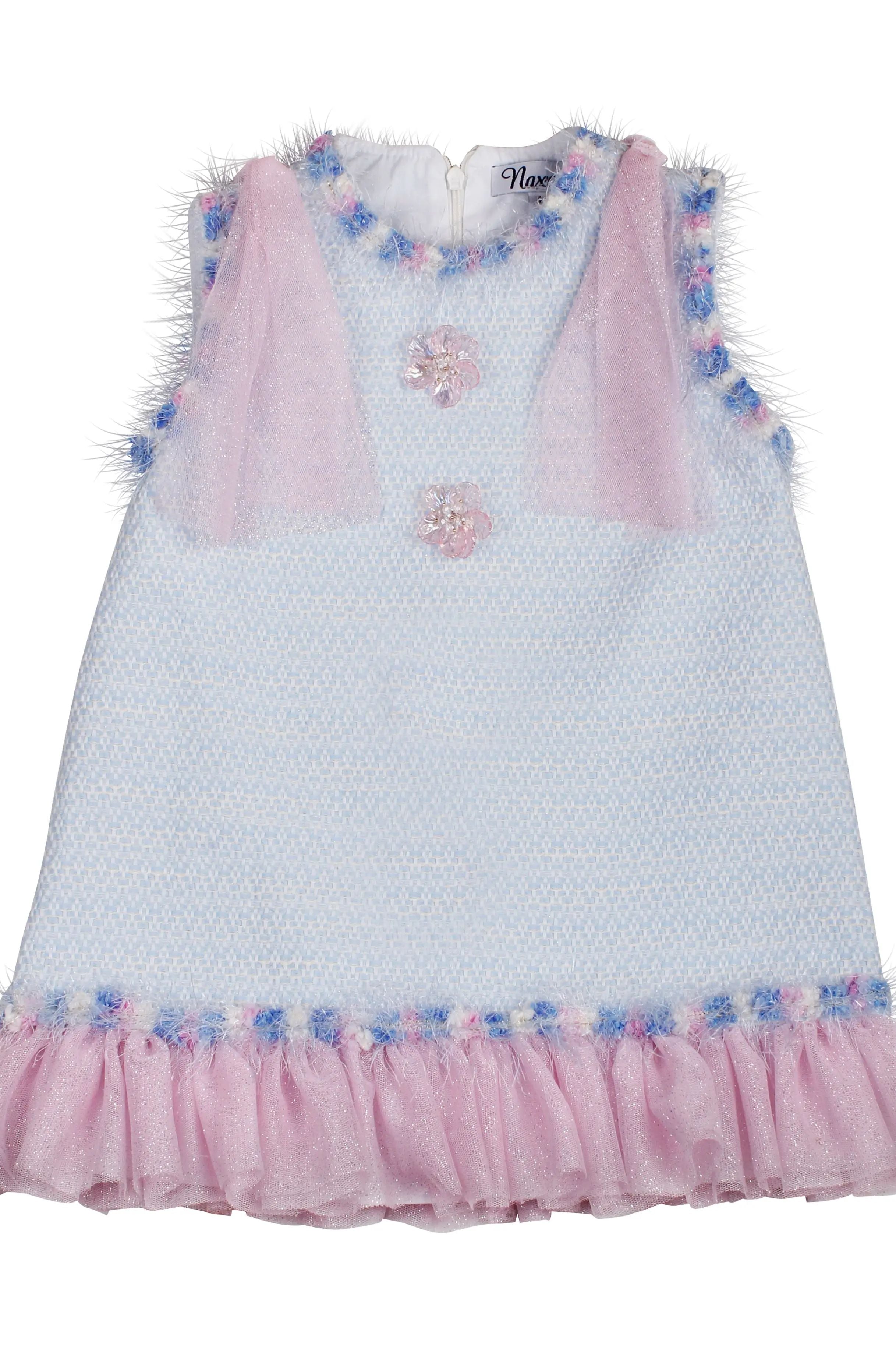 SS26 Naxos Girls Bubblegum Glitter Tulle Dress Naxos