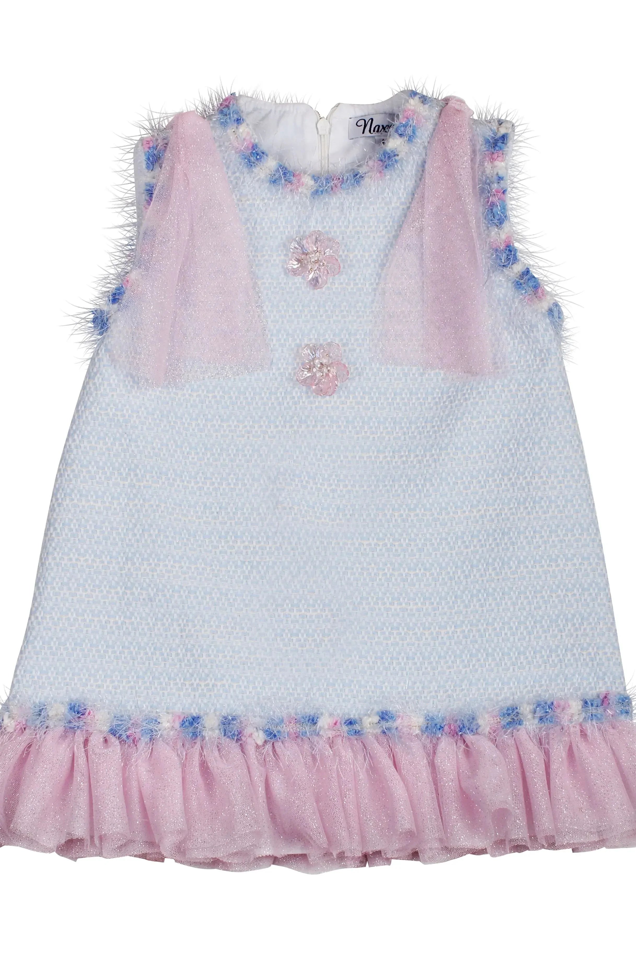 SS26 Naxos Girls Bubblegum Glitter Tulle Dress Naxos