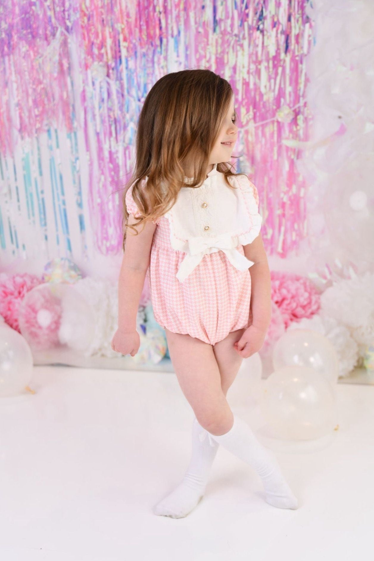Fofettes & Be Chic Baby Girls Pink Romper Dainty Delilah 