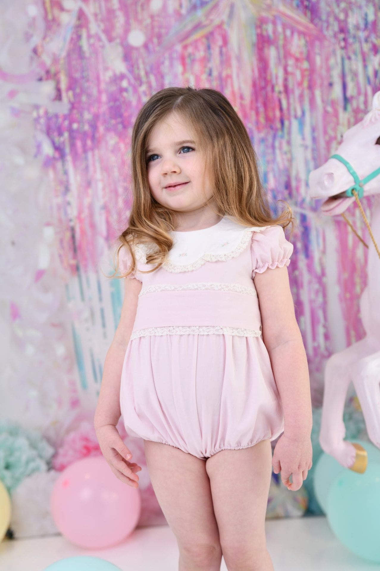 Fofettes & Be Chic Baby Girls Pink Romper Dainty Delilah