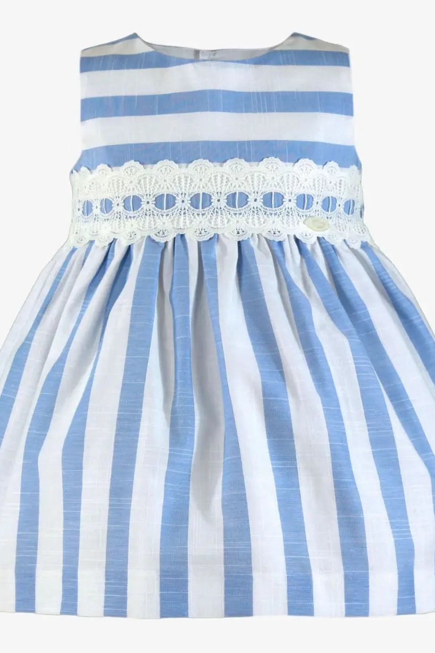 SS25 Girls Miranda Blue Candy Stripe Summer Dress Miranda