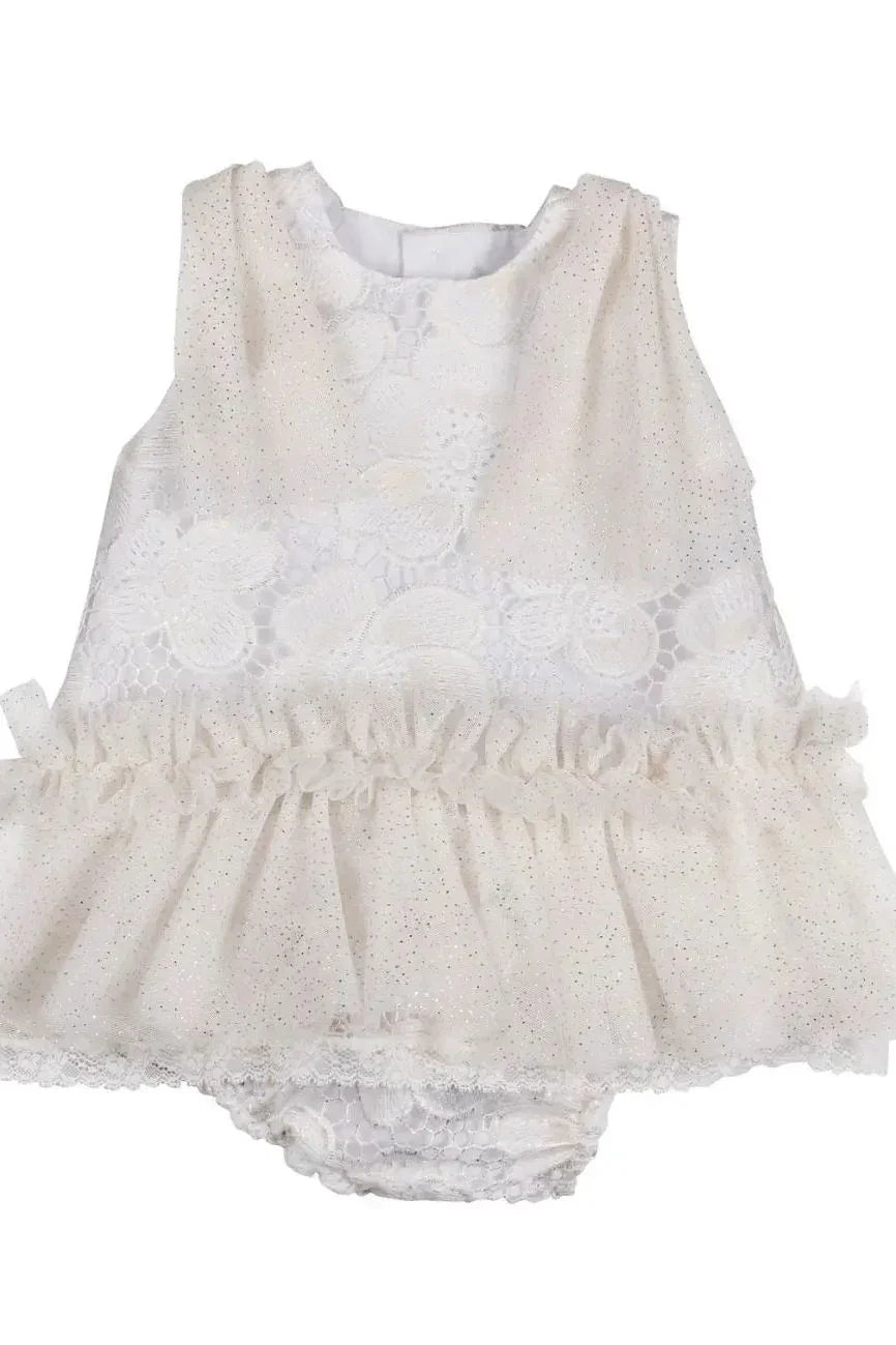 AW25 Naxos Baby Girls Cream Tweed Dress Naxos