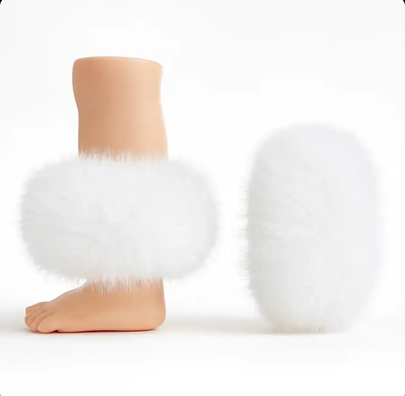 White Fur Wrist / Ankle Cuffs Dainty Delilah