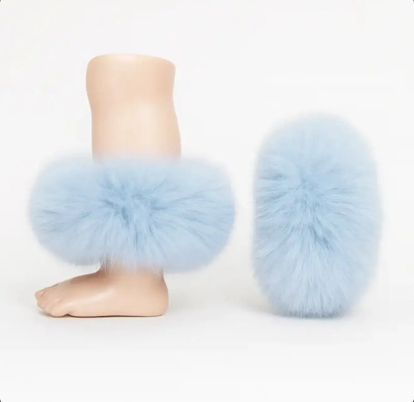 Baby Blue Fur Wrist / Ankle Cuffs Dainty Delilah