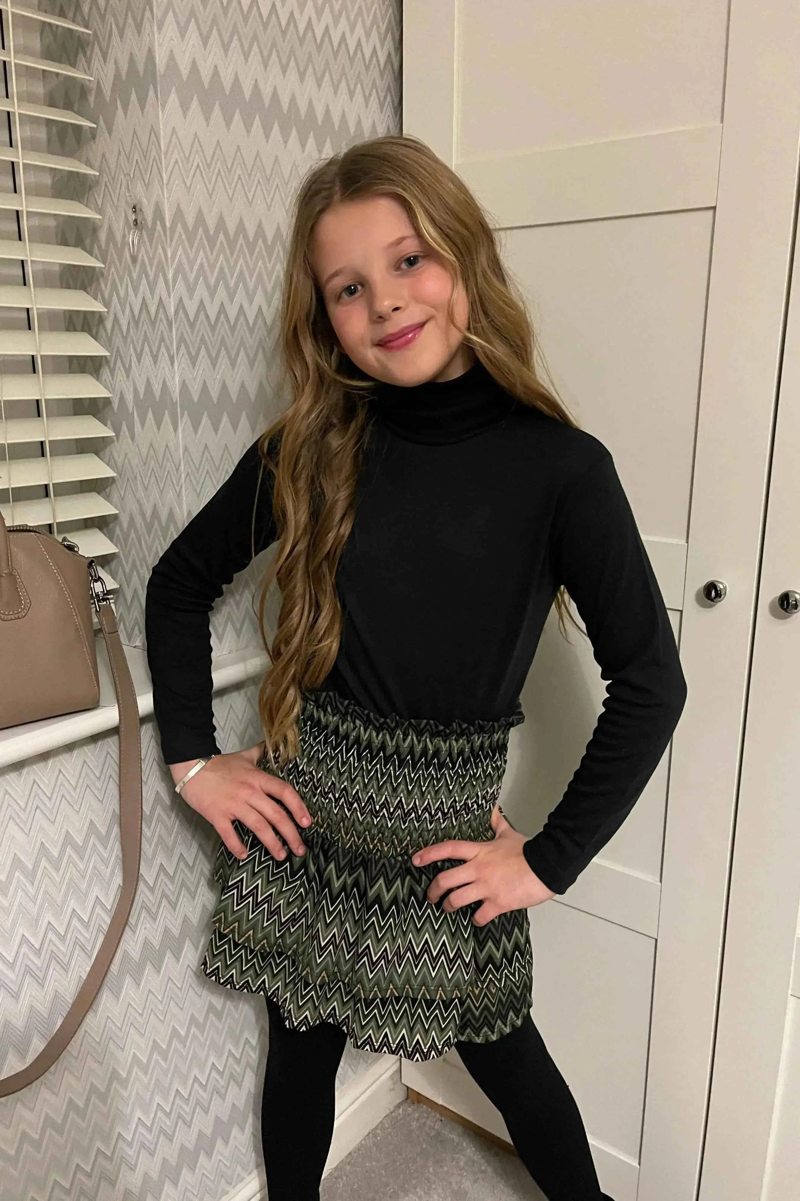 Girls Missoni Style Polo Top & Rara Skirt