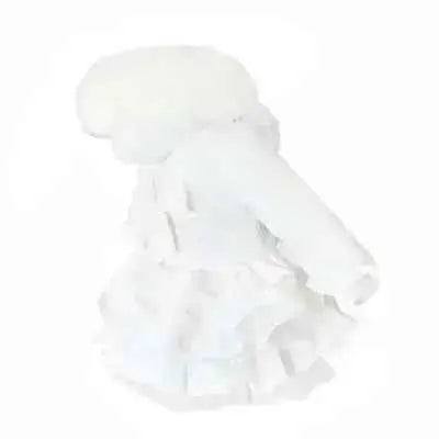 Girls White Frilly Fur Coat