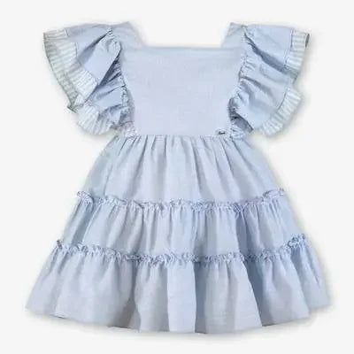 Miranda Girls Blue & White Stripe Linen Dress Miranda