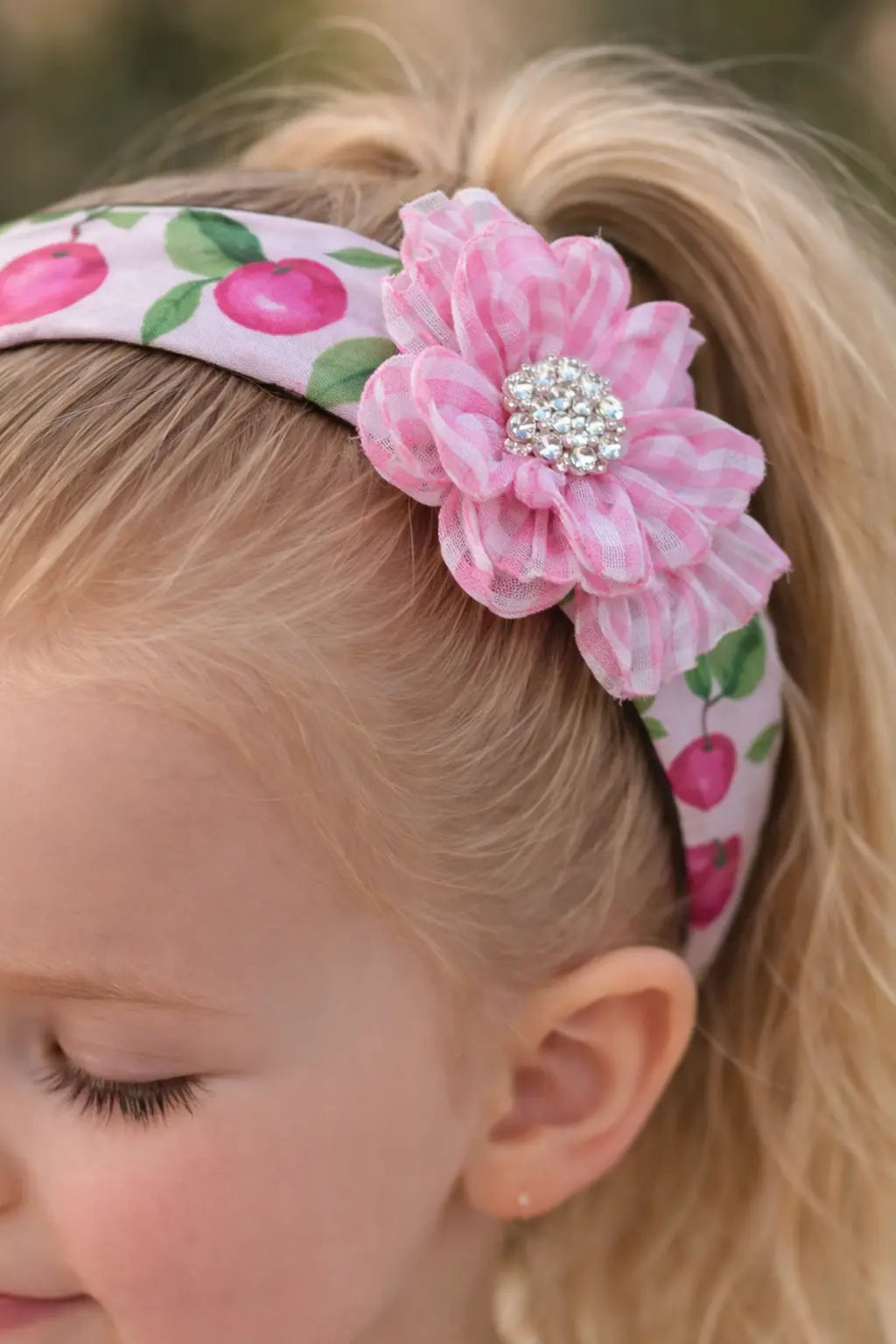 Rochy Girls Cherry Gingham Headband Rochy