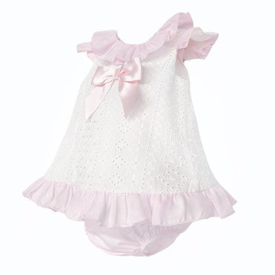 SS26 Baby Girls White Embroidery Dress & Knickers Dainty Delilah