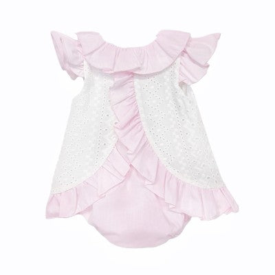 SS26 Baby Girls White Embroidery Dress & Knickers Dainty Delilah
