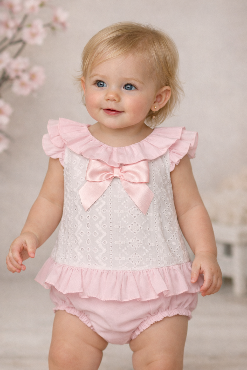 SS26 Baby Girls White Embroidery Dress & Knickers Dainty Delilah